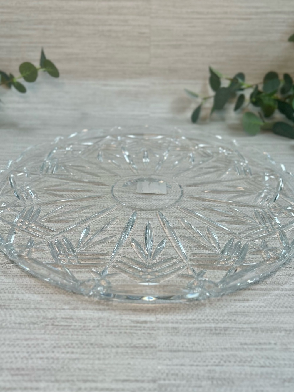 Vintage Mikasa Christopher Stuart Star Struck 12” Crystal Serving Platter